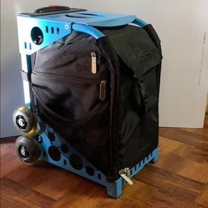 ZUCA Blue luggage bag/makeup kit case/ skate bag!
